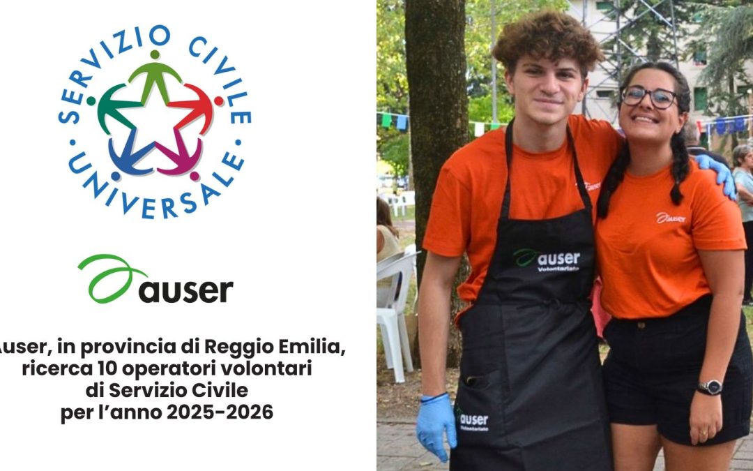 Servizio Civile 2025-2026: iscrizioni aperte, disponibili 10 posti in Auser